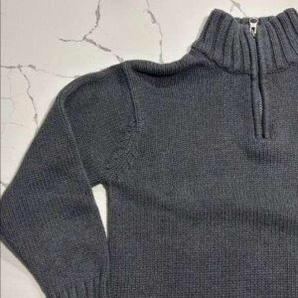 OLD NAVY Boys 1/4 Zip Grey Gray Tight Knit 100% Cotton Collared Sweater Size M - Picture 4 of 16
